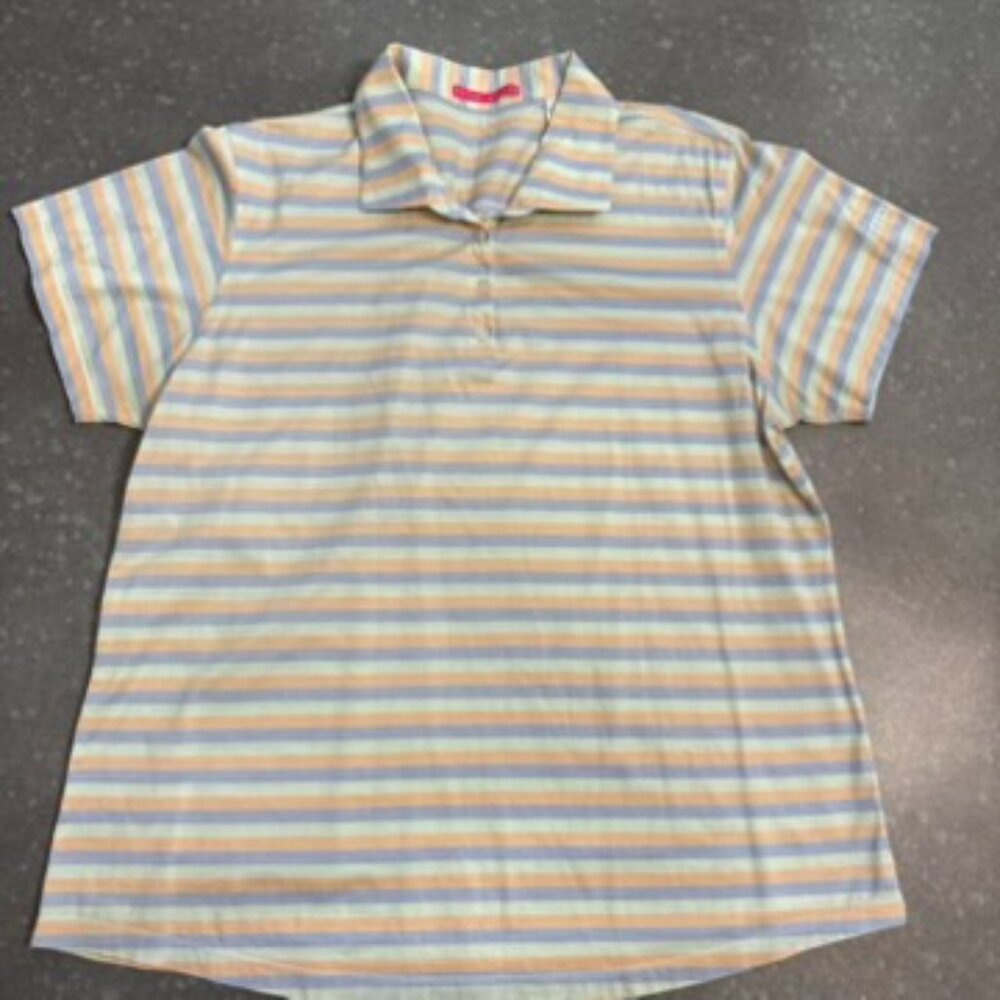 Peter Millar Pastel Stripe Polo Shirt – Size Large (Women’s) - Picture 3 of 12